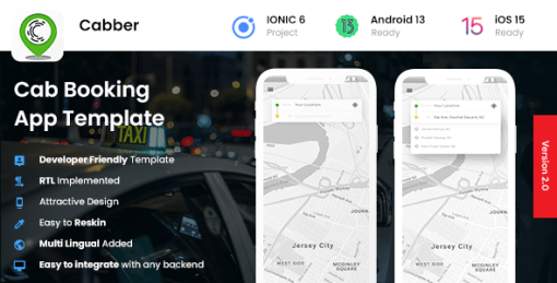 4 App Template| Taxi App | Cab Booking App| Rider App| Driver App| Cabber