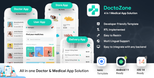 6 in 1 Doctor Appointment Booking App | Nearby Doctor App | Android + iOS Template | IONIC 5