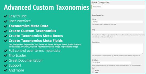 Advanced Custom Taxonomies