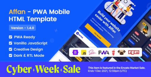 Affan - PWA Mobile HTML Template