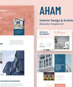 Aham - Interior Design & Architecture Elementor Template Kit