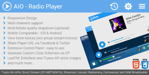 AIO Radio Station Player - Shoutcast, Icecast and more