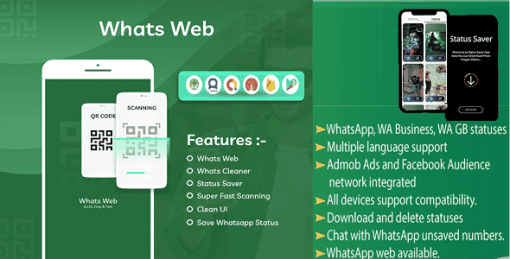 Android whats Scan Tool App AdMob | Faccebook Mediation (Admob, Max, Ironsource)