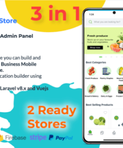 Any Ecommerce Store Builder Full App - React Native (AndroidiOS) + Admin Panel