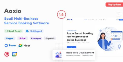Aoxio - SaaS Multi-Business Service Booking Software
