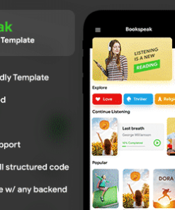 Audio Book Android App + Audio Book iOS App Template| Online Book App | Bookspeak | FLUTTER
