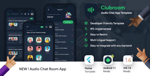 Audio Chat Android App Template + iOS App Template | FLUTTER 2