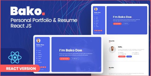 Bako - Personal Portfolio & Resume React Template