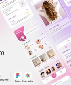 Beauty Salon Member Booking and Shopping React Native Mobile Template