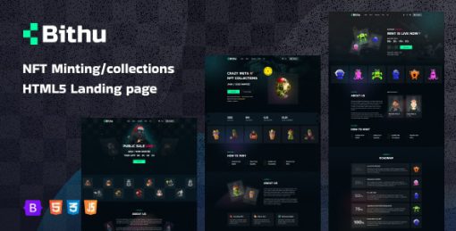 Bithu - NFT Minting/Collection Landing Page HTML5 Template