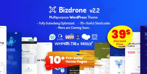 Bizdrone | ICO Crypto Landing & Cryptocurrency WordPress Theme​ with whmcs Template