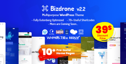 Bizdrone | ICO Crypto Landing & Cryptocurrency WordPress Theme​ with whmcs Template