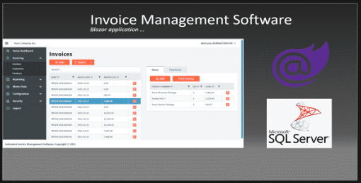 Blazor Invoice Management Software