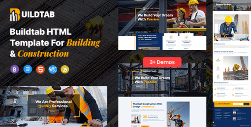 BuildTab - Construction HTML Template