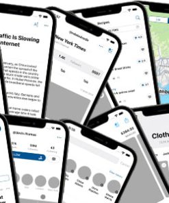 Bundle 5 iOS UIKit Templates (News,  E-commerce, Social,  Fitness, Food)