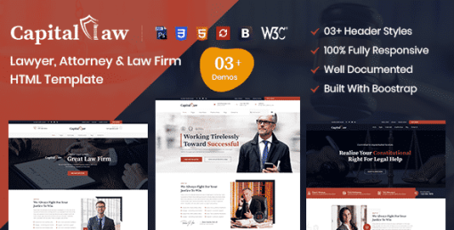CapitalLaw – Lawyers Attorneys and Law Firm HTML Template