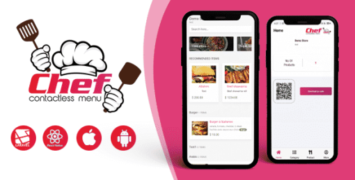 Chef - Multi-restaurant Contact less Digital Menu Admin Panel with - React Native Android + ios