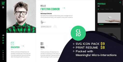 Clio - Personal Resume CV HTML Template