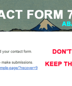 Contact Form 7 Recover Abandoned Form