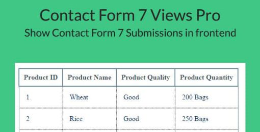 Contact Form 7 Views Pro -Drag & Drop Form Submissions View builder for Contact Form 7