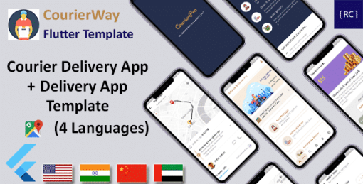 Courier Delivery Flutter Template | 2 Apps | User App & Delivery App | Multi Language | CourierWay