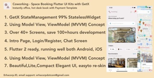 Coworking - Space Booking Flutter UI Kits with GetX