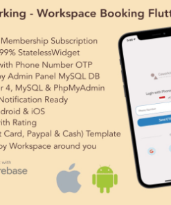 Coworking - Workspace Booking Flutter App with Admin Panel