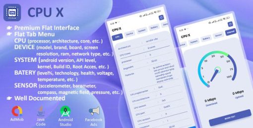 CPU X -  Info provider for CPU, Device, System, Live Battery, Sensor with Internet Speed meter