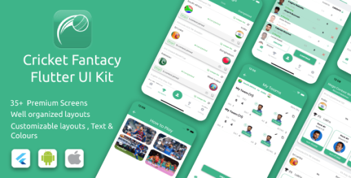 Cricket Fantasy Flutter UI Kit