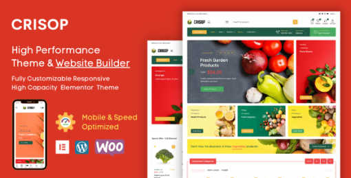 Crisop - Elementor Organic Food Store WooCommerce Theme