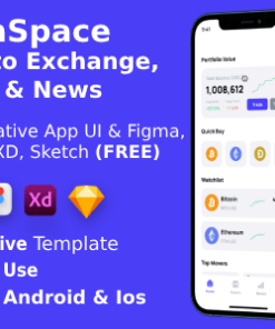 Crypto Currency App FIGMA + XD + SKETCh | UI Kit | ReactNative CLI | CoinSpace