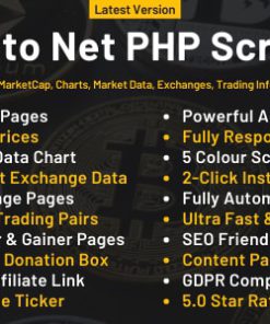 Crypto Net - Cryptocurrency CoinMarketCap, Prices, Chart, Exchanges, Market Data & Ticker PHP Script