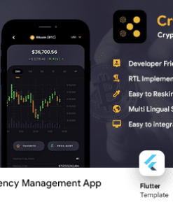 Crypto Prices, Charts | Wallet & NFT Tracker Android + iOS App UI Template | FLUTTER 2 | Cryptox