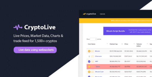 CryptoLive - Realtime Cryptocurrency Market Cap, Prices & More (+Free WP Plugin)