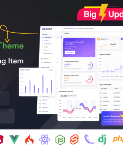 Cuba- HTML, React, Angular 15, VueJS, Django, Flask, Nodejs & Laravel 9 Admin Dashboard Template