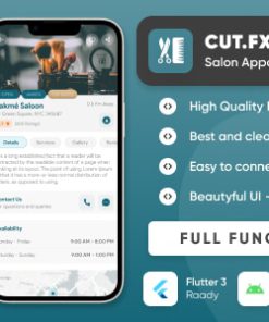 CutFX : Salons, Massage, Spa, Barber Booking, Business Listing Multi-Vendor App with Admin Panel