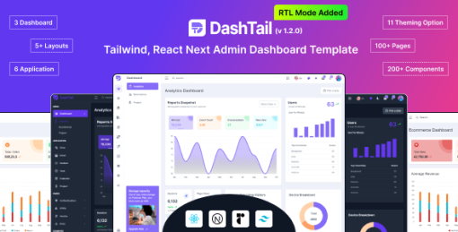 DashTail - Tailwind, React Next Admin Dashboard Template