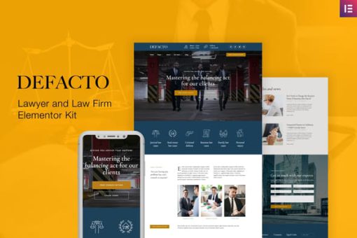 Defacto – Lawyer & Law Firm Elementor Template Kit