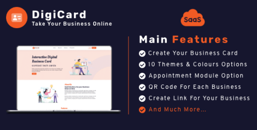 DigiCard SaaS - Multi Business Digital vCard Builder SaaS