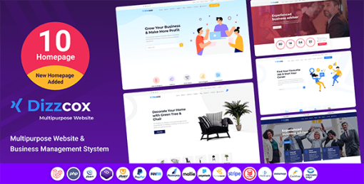 Dizzcox - Multipurpose Website  & Business Management System CMS