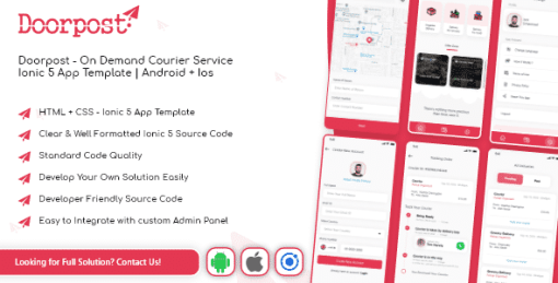 DoorPost - Courier Delivery App Template | Ionic 5  | HTML CSS JS