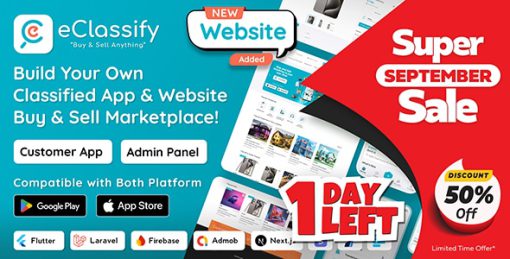 eClassify - Classified Buy and Sell Marketplace Flutter App with Laravel Admin Panel
