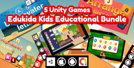 Edukida - 5 Games in 1 Bundle + Unity Kids Educational Game With Admob For Android and iOS