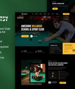 Eightsy - Billiard School & Sport Club Elementor Template Kit
