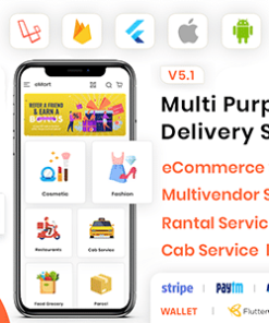 eMart | Multivendor Food, On-demand, eCommerce, Parcel, Taxi Booking, Car Rent App with Admin & Web