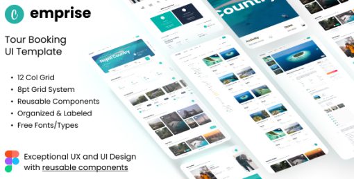 Emprise UI | Tour Travel Landing Page | Figma Template