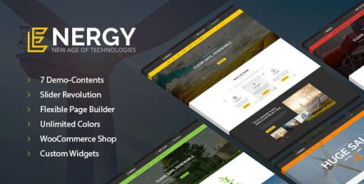Energy - solar and wind alternative power WordPress Theme