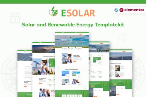 ESolar | Wind & Solar Power Services Elementor Template Kit