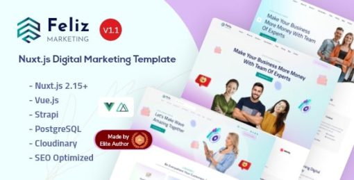 Feliz - Nuxt.js Strapi IT & Marketing Template