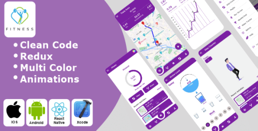 Fitness - Run Tracker, Step Counter and Water Reminder App React Native iOS/Android App Template